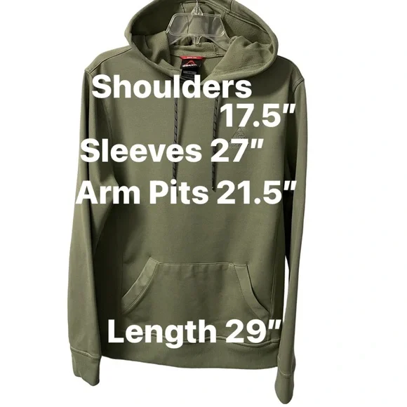 Gerry Men’s Polyester Performance Pullover Hoodie Sweatshirt Olive Green -  Sz M - Picture 3 of 10